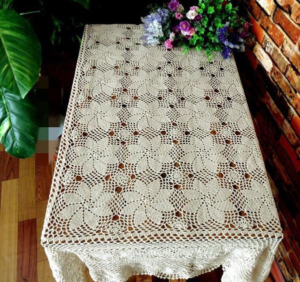 handmade crochet cotton tablecloths beige flower rectangular hollow table cloth sofa towels home cover 
handmade crochet cotton tablecloths beige flower rectangular hollow table cloth sofa towels home cover
