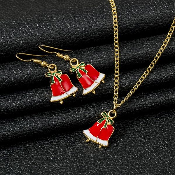 earrings & necklace gold christmas theme jewelry set women simple drop oil enamel red bells pendants decor, Silver
earrings & necklace gold christmas theme jewelry set women simple drop oil enamel red bells pendants decor, Silver