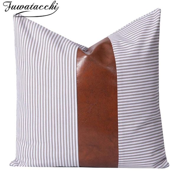 cushion/decorative pillow fuwatacchi pu leather polyester case stripe stitching throw covers for couch sofa cushion cover modern decor
cushion/decorative pillow fuwatacchi pu leather polyester case stripe stitching throw covers for couch sofa cushion cover modern decor