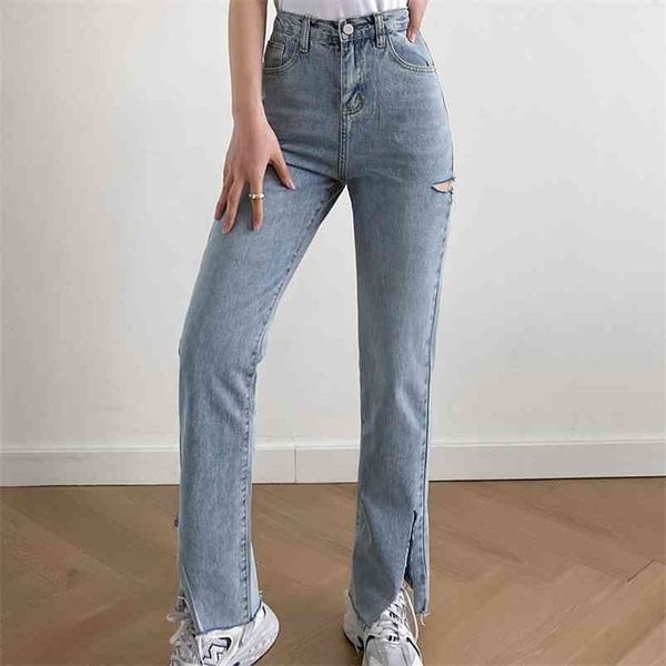 spring ripped jeans side slit washed denim trousers straight do not show leg shape 210524, Blue
spring ripped jeans side slit washed denim trousers straight do not show leg shape 210524, Blue