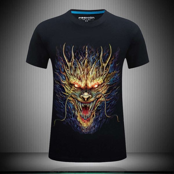 summer men's 3d t-shirt dragon pattern short sleeve large print fashion, White;black
summer men's 3d t-shirt dragon pattern short sleeve large print fashion, White;black