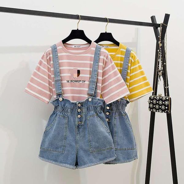 women's t-shirt fashion shirt and women's overalls solid striped suits sweet girls elastic waistline short two ensemble 11qz, White
women's t-shirt fashion shirt and women's overalls solid striped suits sweet girls elastic waistline short two ensemble 11qz, White