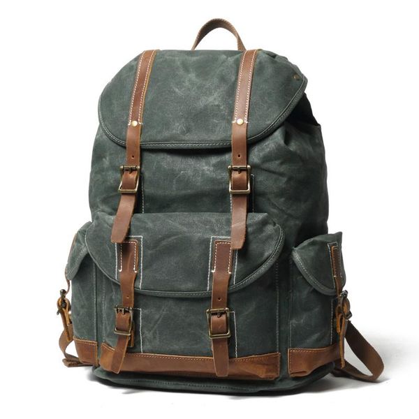 backpack oil waxed vintage canvas men large capacity travel waterproof daypacks retro lap rucksack school bags for teenager
backpack oil waxed vintage canvas men large capacity travel waterproof daypacks retro lap rucksack school bags for teenager