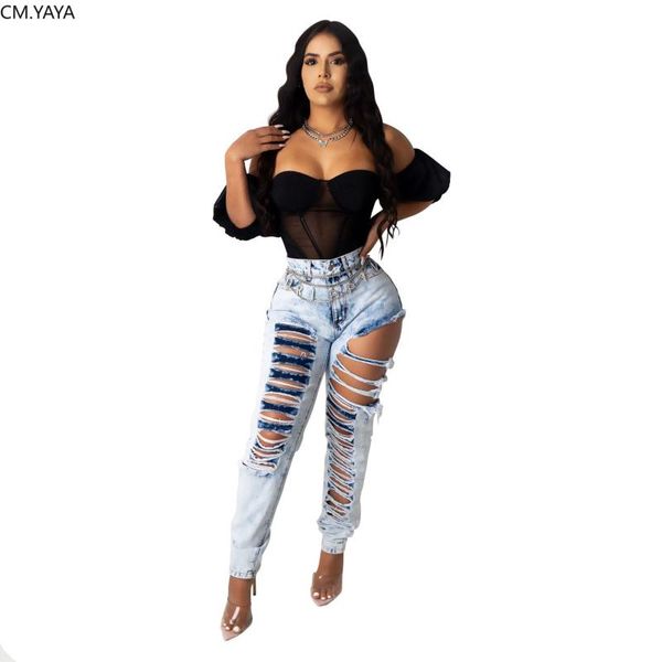 women's jeans cm.yaya women hollow out denim pants retro solid hole ripped washed tie dye trouser street high waist lady pant, Blue
women's jeans cm.yaya women hollow out denim pants retro solid hole ripped washed tie dye trouser street high waist lady pant, Blue