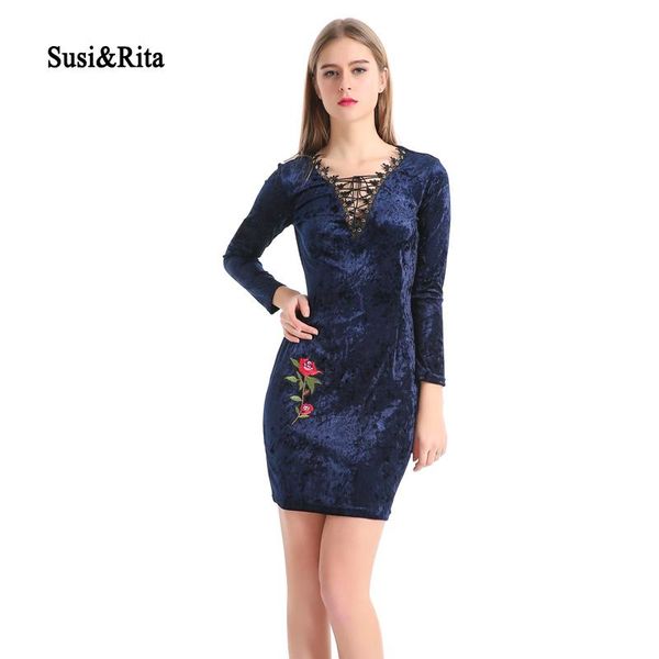 susi&rita 2021 bodycon velvet dress for women autumn v-neck lace up embroidery club dresses ladies party vestidos casual, Black;gray
susi&rita 2021 bodycon velvet dress for women autumn v-neck lace up embroidery club dresses ladies party vestidos casual, Black;gray