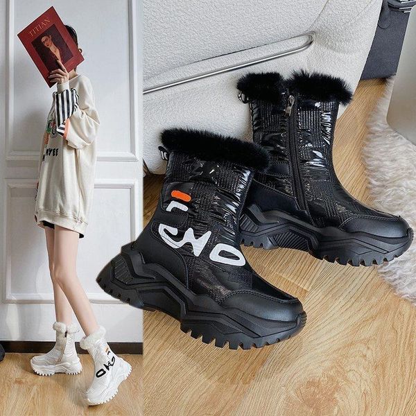 boots feminino winter shoes women mid-calf waterproof snow with warm plush sequined cloth footwear platform woman, Black
boots feminino winter shoes women mid-calf waterproof snow with warm plush sequined cloth footwear platform woman, Black
