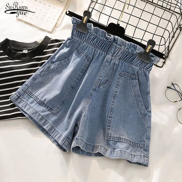 summer casual loose elastic high waist shorts women blue plus size denim jeans femme 9837 210521, White;black
summer casual loose elastic high waist shorts women blue plus size denim jeans femme 9837 210521, White;black