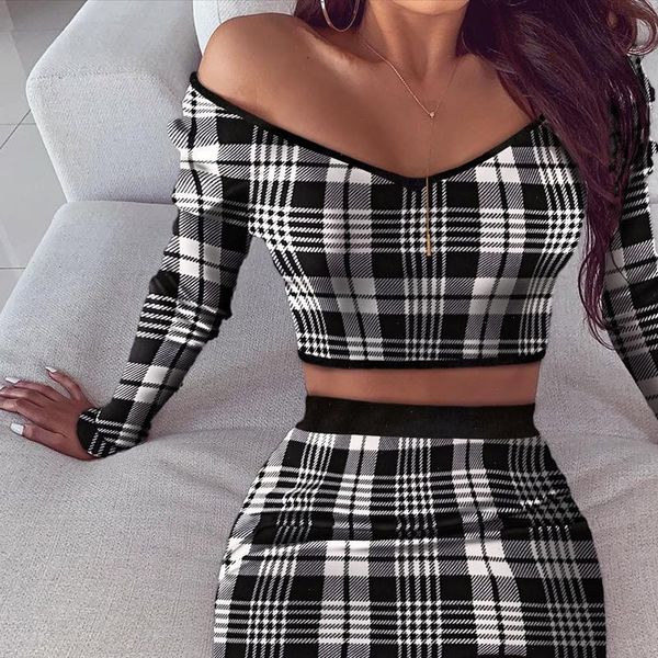 summer spring fashion 2 two womens dresses piece set plaid long sleeve off shoulder outfits skirt and sets for, White
summer spring fashion 2 two womens dresses piece set plaid long sleeve off shoulder outfits skirt and sets for, White