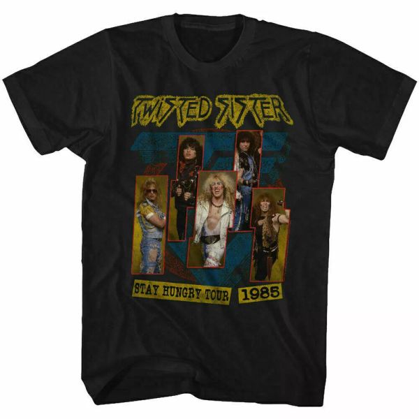 twisted sister stay hungry tour 1985 t shirt mens licensed rock band retro black, White;black
twisted sister stay hungry tour 1985 t shirt mens licensed rock band retro black, White;black