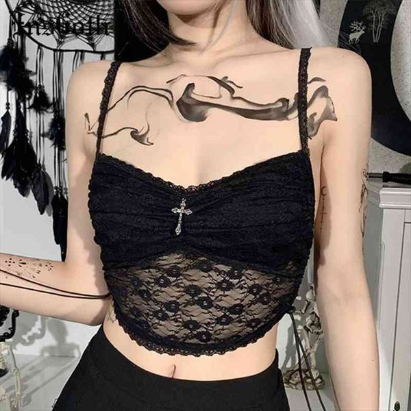 mall goth lace black vintage women tank cross pendant see through camisole aesthetic spaghetti straps summer crop, White
mall goth lace black vintage women tank cross pendant see through camisole aesthetic spaghetti straps summer crop, White
