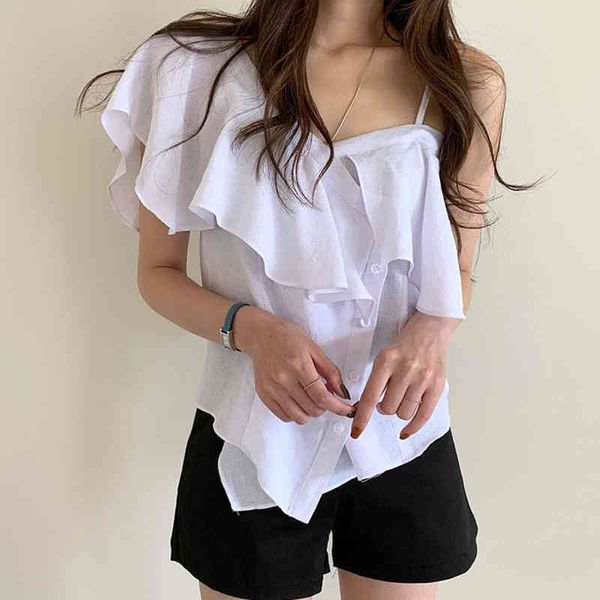 women's polos summer short-sleeved solid brief ruffle pullovers basewear basic chic 2021 loose casual tee gentle t-shirts qpmi, White
women's polos summer short-sleeved solid brief ruffle pullovers basewear basic chic 2021 loose casual tee gentle t-shirts qpmi, White