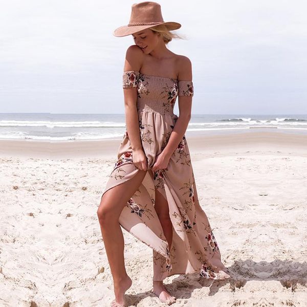 casual dresses 2021 women strapless off shoulder floral printed short sleeve long maxi dress summer bohemian style beach sundress, Black;gray
casual dresses 2021 women strapless off shoulder floral printed short sleeve long maxi dress summer bohemian style beach sundress, Black;gray