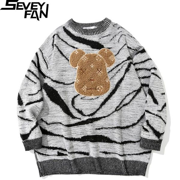 men's sweaters seveyfan fashion towel bear embroidery sweater bf loose o neck knitwear pullover for couples, White;black
men's sweaters seveyfan fashion towel bear embroidery sweater bf loose o neck knitwear pullover for couples, White;black