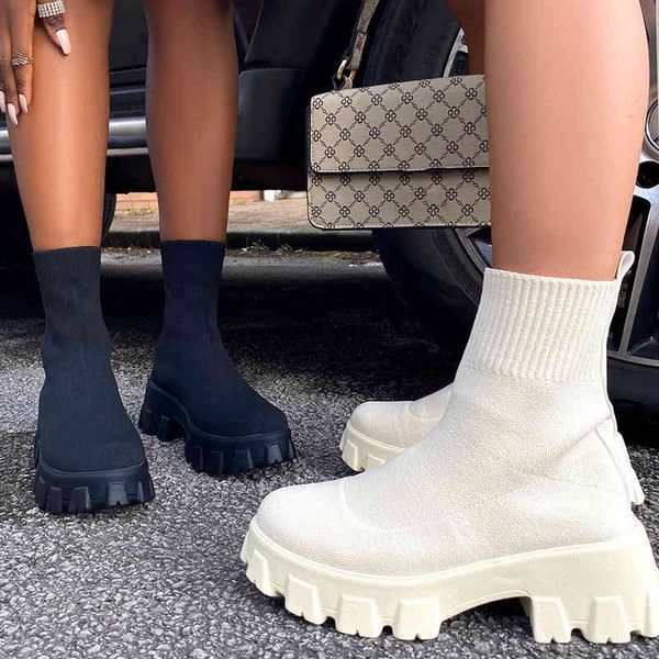 women platform sock boots 2021 summer autumn ladies mesh breathable ankle boots female mid heels woman comfort shoes plus size k810, Black
women platform sock boots 2021 summer autumn ladies mesh breathable ankle boots female mid heels woman comfort shoes plus size k810, Black