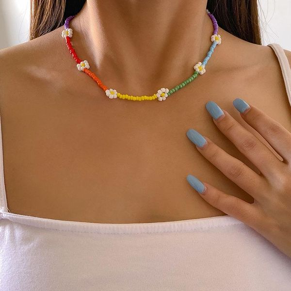 chokers handmade rainbow colorful africa beads choker necklace for women daisy flower collar women's short neck chains jewelry, Golden;silver
chokers handmade rainbow colorful africa beads choker necklace for women daisy flower collar women's short neck chains jewelry, Golden;silver