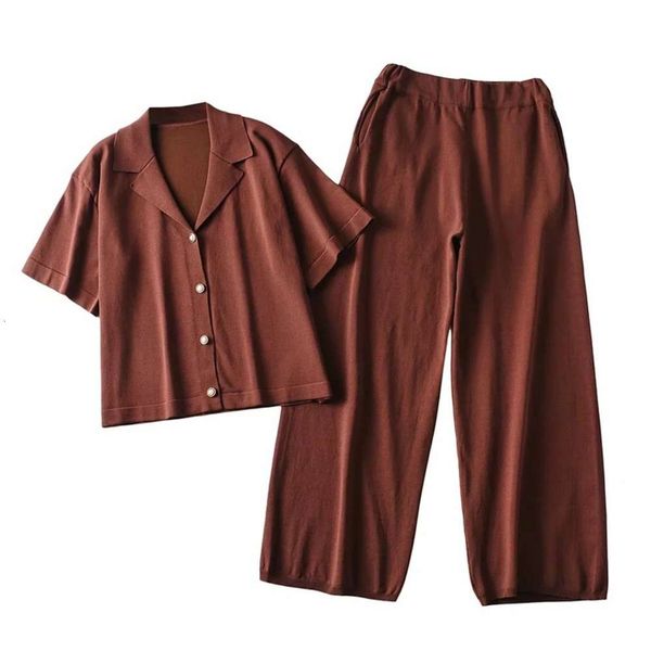 2021 spring new women's solid color suit short sleeve shirt + casual pants, Black;white
2021 spring new women's solid color suit short sleeve shirt + casual pants, Black;white