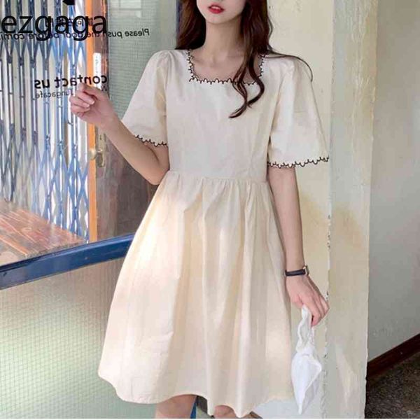 ezgaga sweet fashion embroidery elegant dress womensummer french style short sleeve square collar high waist dresses vestidos 210430, Black;gray
ezgaga sweet fashion embroidery elegant dress womensummer french style short sleeve square collar high waist dresses vestidos 210430, Black;gray