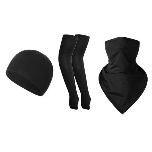-sun protection bandana neck gaiter head wrap face cover with arm sleeves and cap set for outdoor activities elbow & knee pads, Black;gray
-sun protection bandana neck gaiter head wrap face cover with arm sleeves and cap set for outdoor activities elbow & knee pads, Black;gray