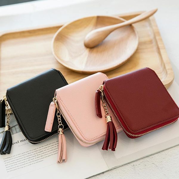 card holders cute women tassel short wallet female zipper money bifold purse leather coin holder, Brown;gray
card holders cute women tassel short wallet female zipper money bifold purse leather coin holder, Brown;gray