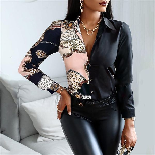 spring elegant turn down collar women shirt scarf chain print black patchwork button up ladies vintage long sleeve blouses top, White
spring elegant turn down collar women shirt scarf chain print black patchwork button up ladies vintage long sleeve blouses top, White
