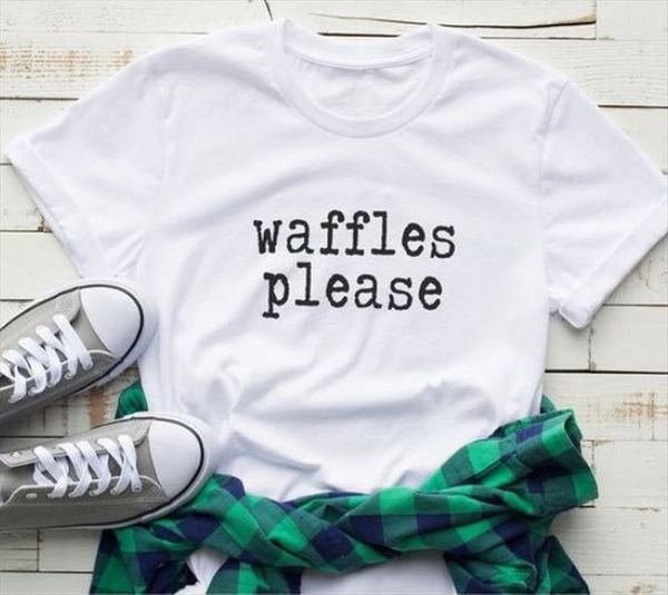 waffles please letter print womens t shirt short sleeve o neck loose summer tee camisetas mujer, White
waffles please letter print womens t shirt short sleeve o neck loose summer tee camisetas mujer, White