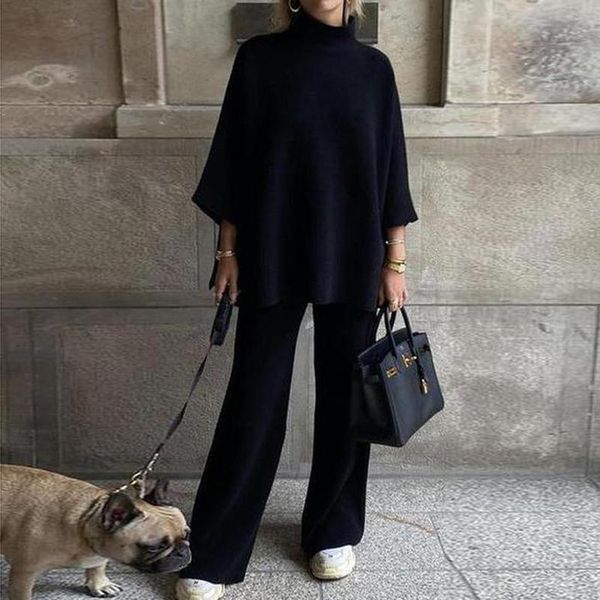 women's two piece pants 2021 ladies casual solid color half-sleeve + trousers spring and autumn high neck loose two-piece elegant suit, White
women's two piece pants 2021 ladies casual solid color half-sleeve + trousers spring and autumn high neck loose two-piece elegant suit, White