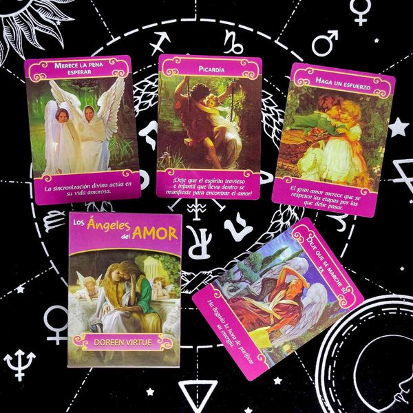 los angeles del amor tarot cards prophecy divination deck spanish version entertainment board game 44 sheets/box
los angeles del amor tarot cards prophecy divination deck spanish version entertainment board game 44 sheets/box