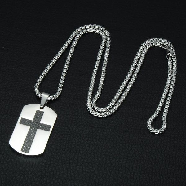 chains stainless steel carbon fibre cross army necklace pendant catholic crusade, Silver
chains stainless steel carbon fibre cross army necklace pendant catholic crusade, Silver
