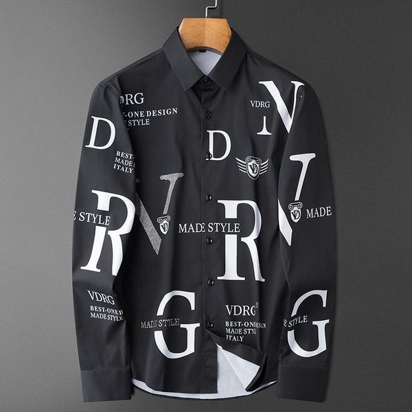 men's casual shirts spring strass brief shirt mannen lange business big letters men streetwear sociale nightclub chemise homme, White;black
men's casual shirts spring strass brief shirt mannen lange business big letters men streetwear sociale nightclub chemise homme, White;black