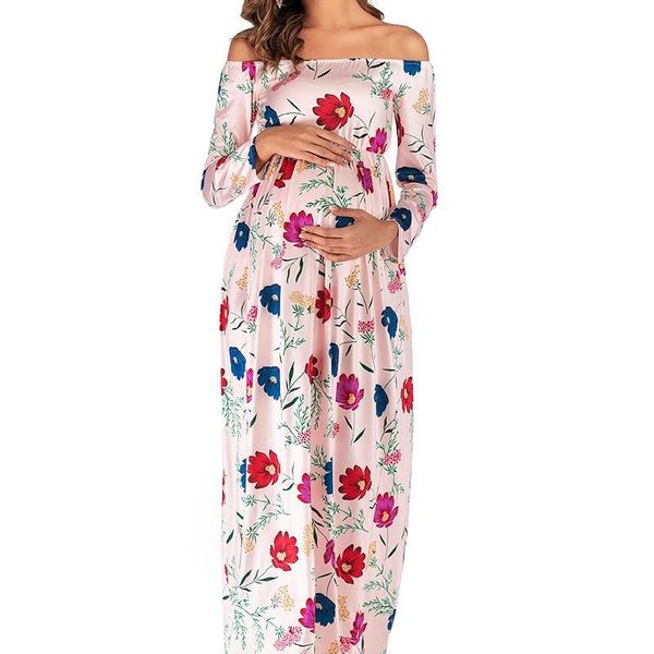 maternity dresses shoulderless women dress summer floral pregnat outfits bohemian ankle length clothes, White
maternity dresses shoulderless women dress summer floral pregnat outfits bohemian ankle length clothes, White