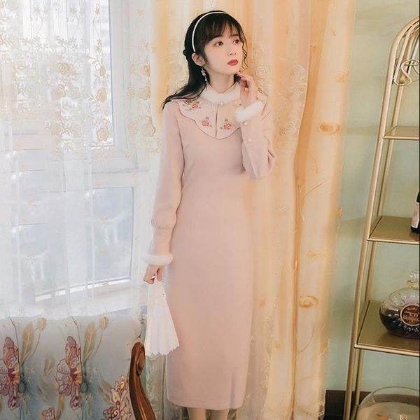 casual dresses chinese style plush and thickened cheongsam improved dress for women's autumn winter, Black;gray
casual dresses chinese style plush and thickened cheongsam improved dress for women's autumn winter, Black;gray