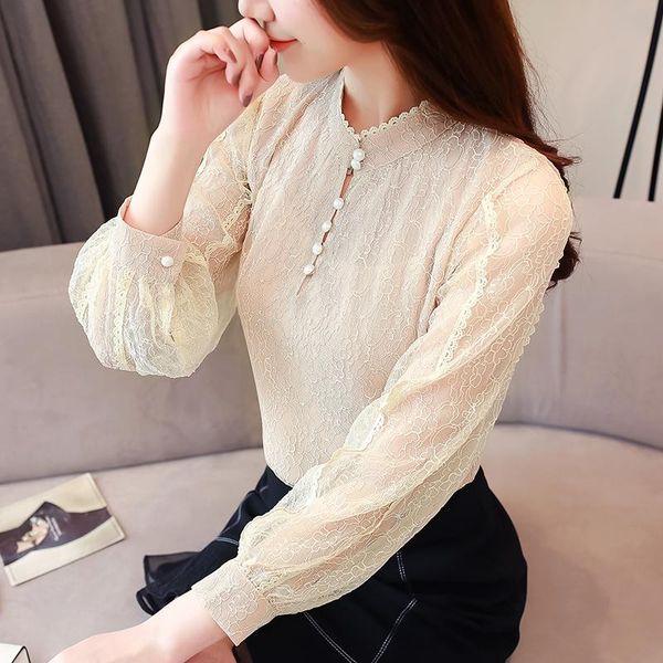 women's blouses & shirts 2021 lace chiffon blouse shirt fashion womens and long sleeve ladies loose women ol chemise femme blusa, White
women's blouses & shirts 2021 lace chiffon blouse shirt fashion womens and long sleeve ladies loose women ol chemise femme blusa, White