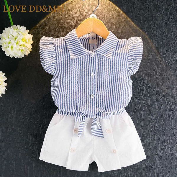 love dd&mm girls clothing sets summer style girls fashion casual stripeshort sleeve shirt t-shirt + shorts sets 210715, White
love dd&mm girls clothing sets summer style girls fashion casual stripeshort sleeve shirt t-shirt + shorts sets 210715, White