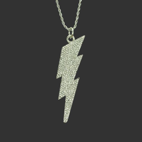 amulet neck pendants popular jewelry hiphop diamond inlaid lightning thunderbolt pendant necklace men's domineering, Silver
amulet neck pendants popular jewelry hiphop diamond inlaid lightning thunderbolt pendant necklace men's domineering, Silver