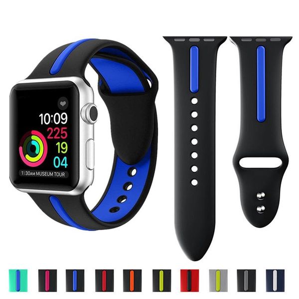 watch bands soft silicone sports strap 38mm 42mm band two-tone replacement wrist belt series 3/2/1 wristbands, Black;brown
watch bands soft silicone sports strap 38mm 42mm band two-tone replacement wrist belt series 3/2/1 wristbands, Black;brown