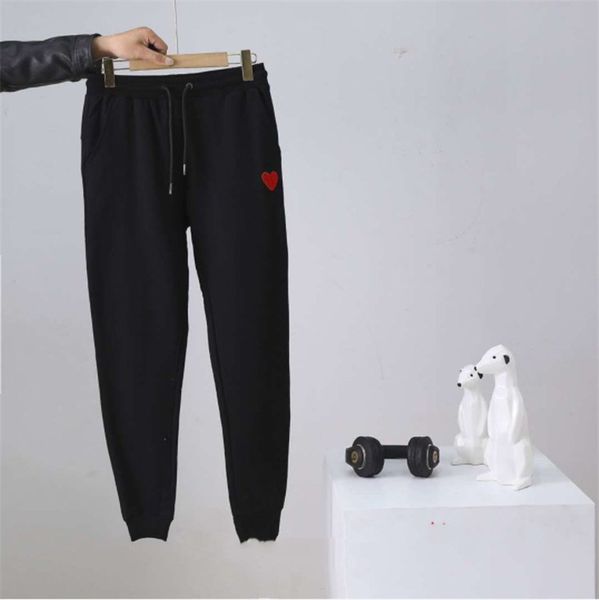 Designer fashion couple sports pants men's Plush guard embroidered heart pure cotton thickened Terry elastic waist toe length, Black
Designer fashion couple sports pants men's Plush guard embroidered heart pure cotton thickened Terry elastic waist toe length, Black