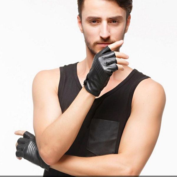 cycling gloves men's genuine sheepskin leather glove winter half-finger fighting tactical punk cool wrist drive ridding mittens s2179, Black
cycling gloves men's genuine sheepskin leather glove winter half-finger fighting tactical punk cool wrist drive ridding mittens s2179, Black