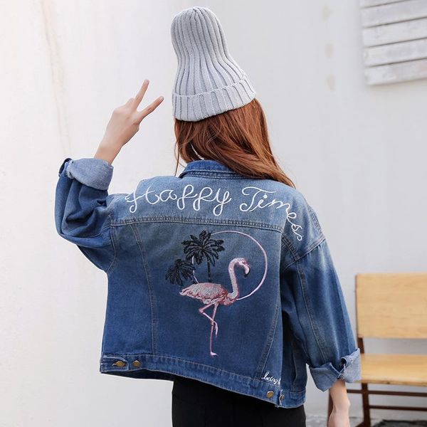 women's jackets denim jacket coat jaqueta feminina loose cowboy embroidery female all-match basic outerwear jeans, Black;brown
women's jackets denim jacket coat jaqueta feminina loose cowboy embroidery female all-match basic outerwear jeans, Black;brown