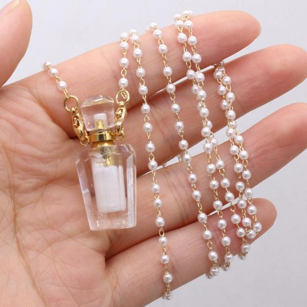 pendant necklaces natural stone perfume bottle necklace semi-precious clear quartz charms 15x34mm for elegant women love romantic gift, Silver
pendant necklaces natural stone perfume bottle necklace semi-precious clear quartz charms 15x34mm for elegant women love romantic gift, Silver