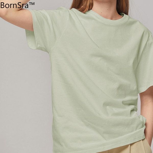 women's t-shirt round-neck cotton women short sleeves 2021 spring/summer pure color casual knitted woman tshirts and, White
women's t-shirt round-neck cotton women short sleeves 2021 spring/summer pure color casual knitted woman tshirts and, White