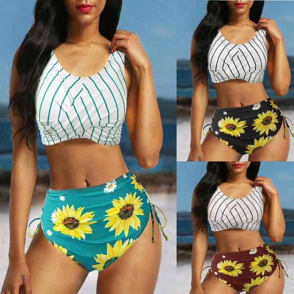 plus size summer women sunflower print bandage high waist bikini set push up halter bra swimsuit bathing suit swimwear women's, White;black
plus size summer women sunflower print bandage high waist bikini set push up halter bra swimsuit bathing suit swimwear women's, White;black