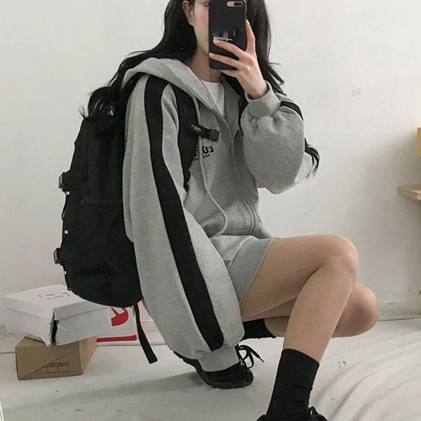 women's hoodies & sweatshirts zip-up harajuku oversized for women clothes hooded long sleeve jumper regular coat casual korean style sw, Black
women's hoodies & sweatshirts zip-up harajuku oversized for women clothes hooded long sleeve jumper regular coat casual korean style sw, Black