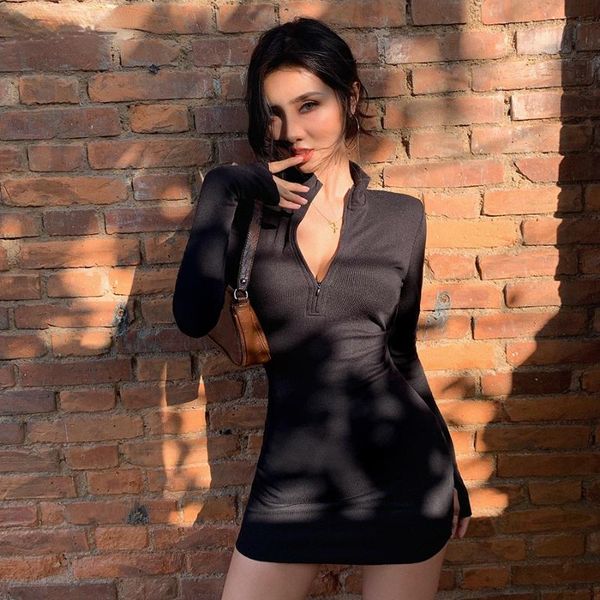 casual dresses macheda autumn winter stretch slim soft ribbed knitted turtleneck dress woman fashion solid black bodycon zip, Black;gray
casual dresses macheda autumn winter stretch slim soft ribbed knitted turtleneck dress woman fashion solid black bodycon zip, Black;gray
