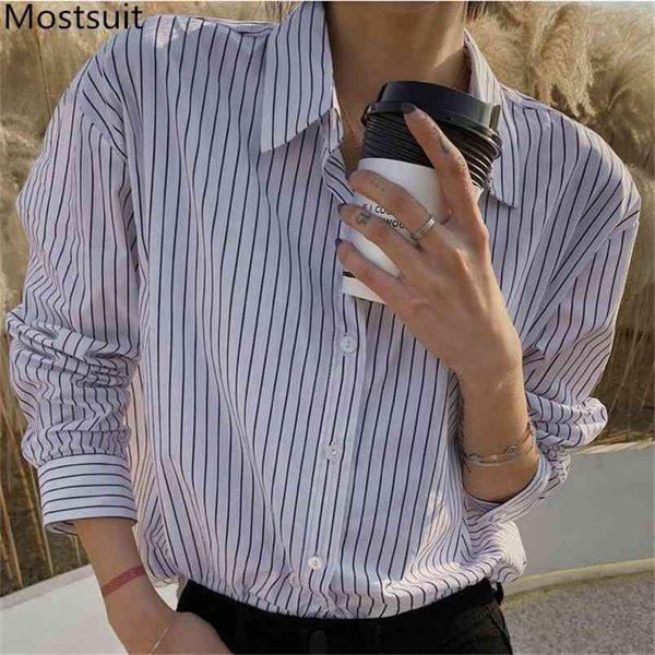 korean striped women blouses shirts casual fashion loose full sleeve stylish basic female blusas mujer spring 210513, White
korean striped women blouses shirts casual fashion loose full sleeve stylish basic female blusas mujer spring 210513, White