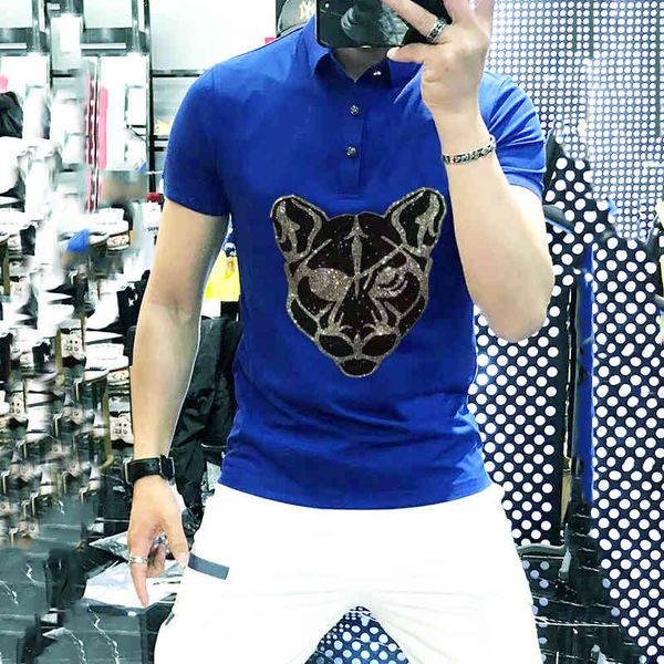 men's t-shirts summer of male standard crystal strass from korean cartoon thin hair stylist lapel short-sleeves long-sleeve personality, White;black
men's t-shirts summer of male standard crystal strass from korean cartoon thin hair stylist lapel short-sleeves long-sleeve personality, White;black