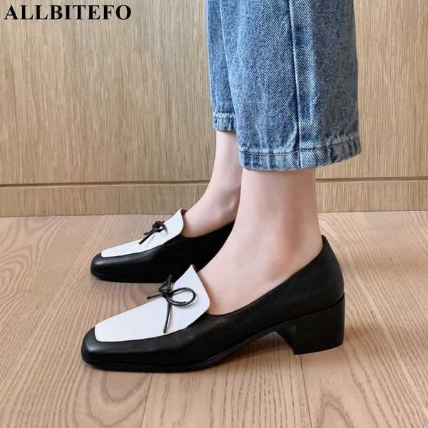 allbitefo bow design natural genuine leather women heels spring thick heel fashion leisure street high heel shoes high heels 210611, Black
allbitefo bow design natural genuine leather women heels spring thick heel fashion leisure street high heel shoes high heels 210611, Black