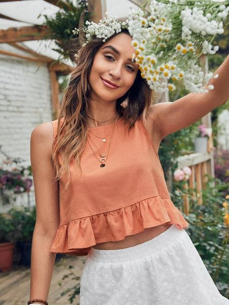 women's tanks & camis women tank ruffles summer sleeveless crop tees solid color o-neck loose lady beach casual 2021 female vests blous, White
women's tanks & camis women tank ruffles summer sleeveless crop tees solid color o-neck loose lady beach casual 2021 female vests blous, White