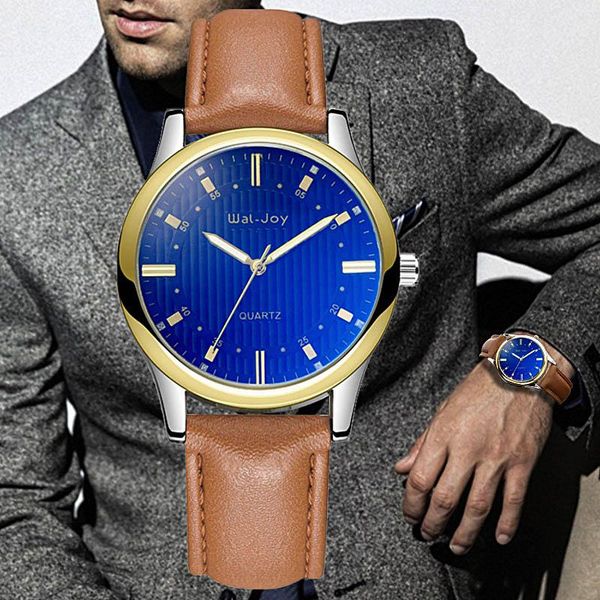 wristwatches wj-8107 wal-joy fashion men blue dial pu leather strap waterproof luminous quartz watches relojes de lujo, Slivery;brown
wristwatches wj-8107 wal-joy fashion men blue dial pu leather strap waterproof luminous quartz watches relojes de lujo, Slivery;brown