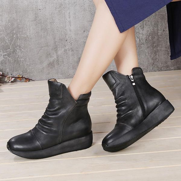 boots vallu short women's 2021 autumn genuine leather platform outdoor retro first layer cowhide, Black
boots vallu short women's 2021 autumn genuine leather platform outdoor retro first layer cowhide, Black