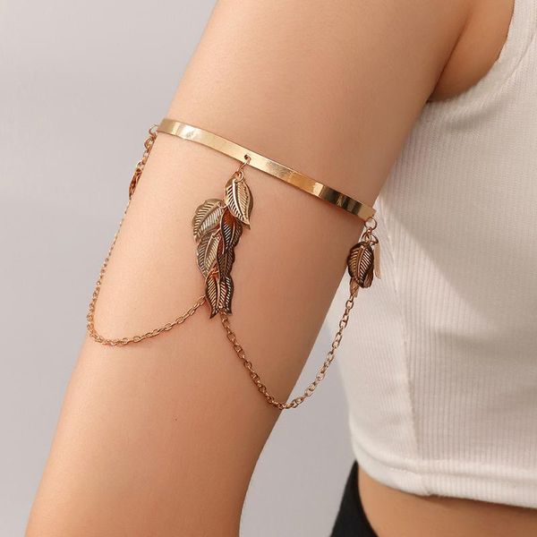 charm bracelets arrival punk fashion leaf charms wide upper arm cuff armlet armband bangle bracelet trend jewelry for women party barcelet, Golden;silver
charm bracelets arrival punk fashion leaf charms wide upper arm cuff armlet armband bangle bracelet trend jewelry for women party barcelet, Golden;silver